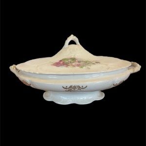 Antique Soup Tureen W/Lid 1920s Naomi Semi Vitreous Porcelain